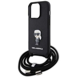 Dėklas Karl Lagerfeld Crossbody Saffiano Monogram Metal Pin Karl & Choupette na iPhone 15 Pro - nuotraukos