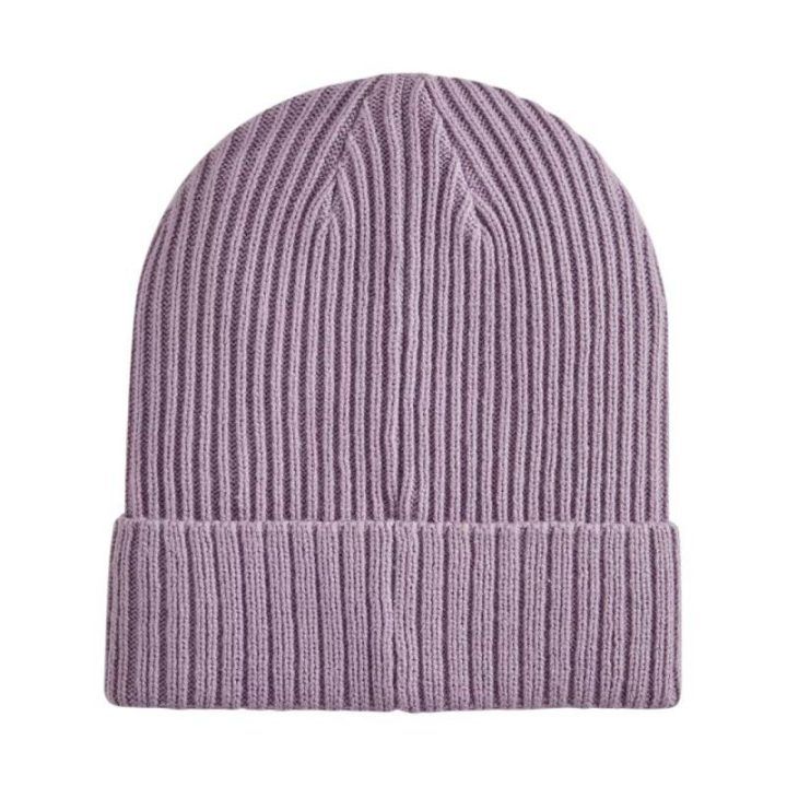 Mezginė kepurė Puma Ribbed Classic Cuff, šviesiai violetinė