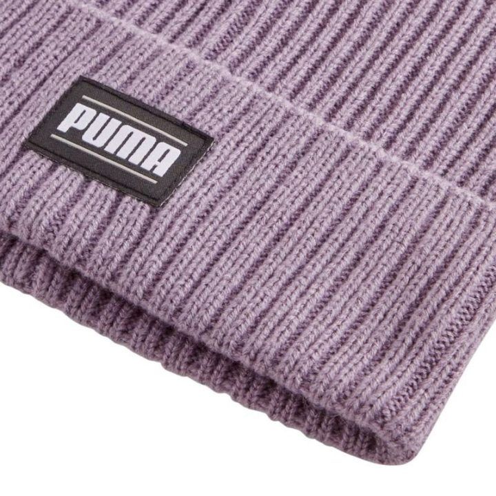 Mezginė kepurė Puma Ribbed Classic Cuff, šviesiai violetinė
