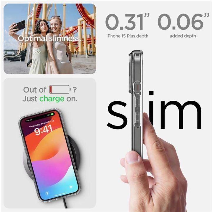 SPIGEN SKYSTŲJŲ KRISTALŲ IPHONE 15 PLIUS KRIŠTOLO SKAIDRUMO