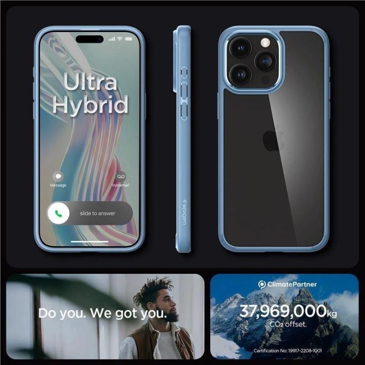 Spigen Crystal Hybrid , sierra blue - iPhone 15 Pro Max