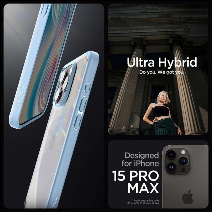 Spigen Crystal Hybrid , sierra blue - iPhone 15 Pro Max