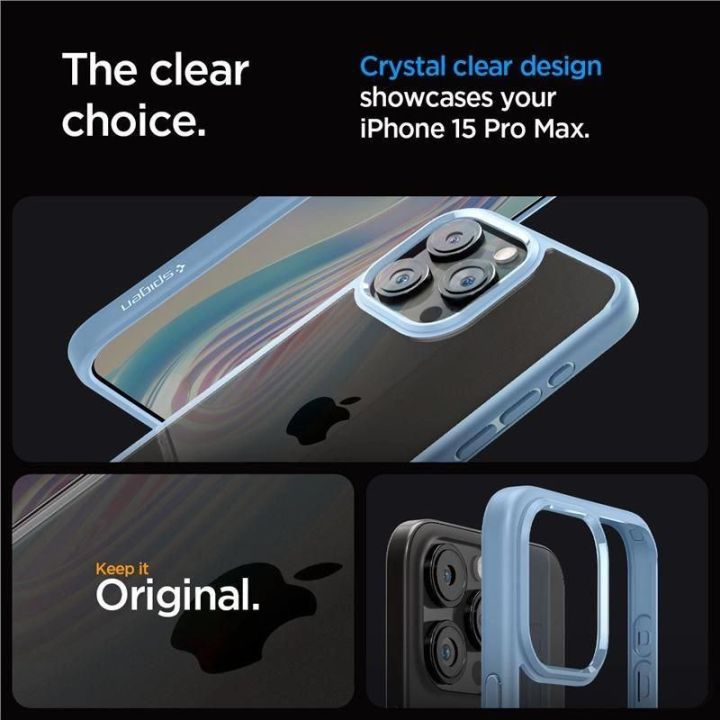 Spigen Crystal Hybrid , sierra blue - iPhone 15 Pro Max