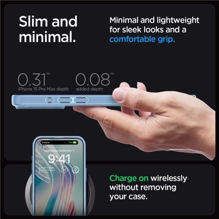 Spigen Crystal Hybrid , sierra blue - iPhone 15 Pro Max