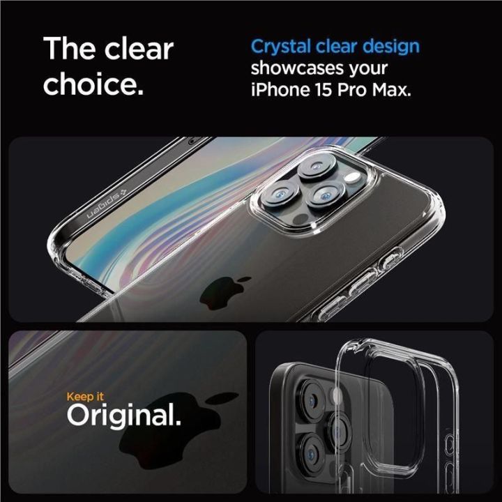 Spigen Crystal Hybrid , krištolo skaidrumo - iPhone 15 Pro Max