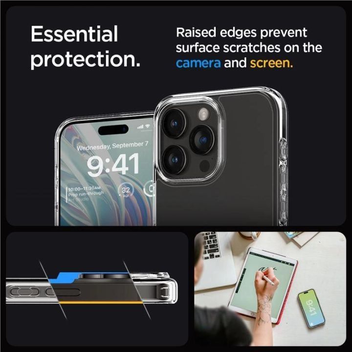 Spigen Crystal Hybrid , krištolo skaidrumo - iPhone 15 Pro Max