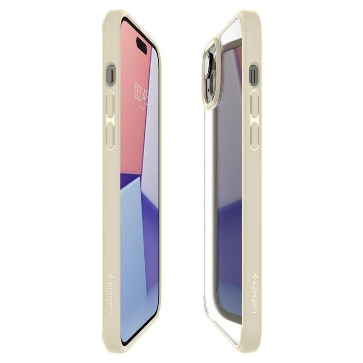 Spigen Crystal Hybrid priedas iPhone 15 Plus - Smėlio spalvos