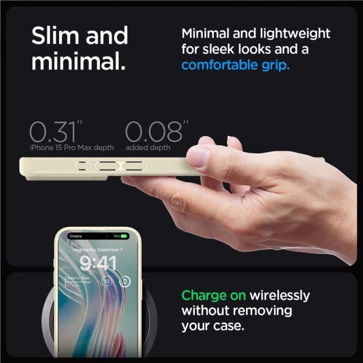 Spigen Crystal Hybrid , smėlio smėlio spalvos - iPhone 15 Pro Max