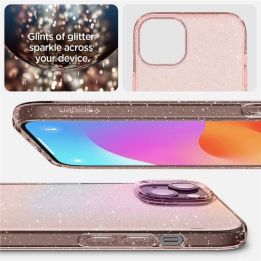 SPIGEN SKYSTŲJŲ KRISTALŲ IPHONE 15 PLIUS BLIZGUS KRIŠTOLO ROŽĖ