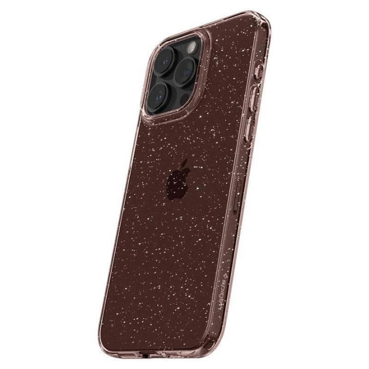 Spigen skystųjų kristalų blizgučiai, rožinis kvarcas - iPhone 15 Pro Max
