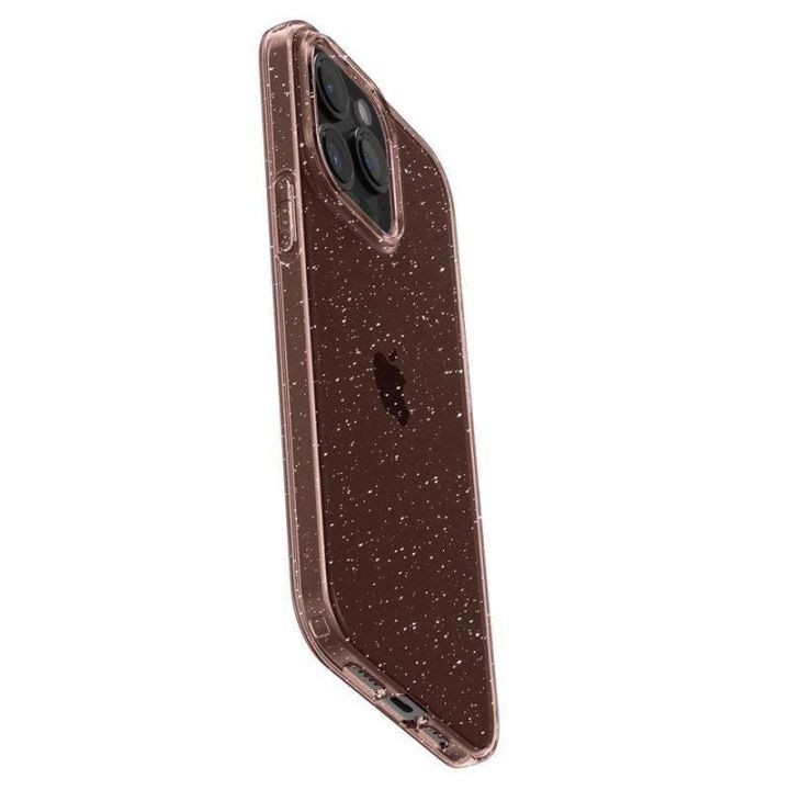 Spigen skystųjų kristalų blizgučiai, rožinis kvarcas - iPhone 15 Pro Max