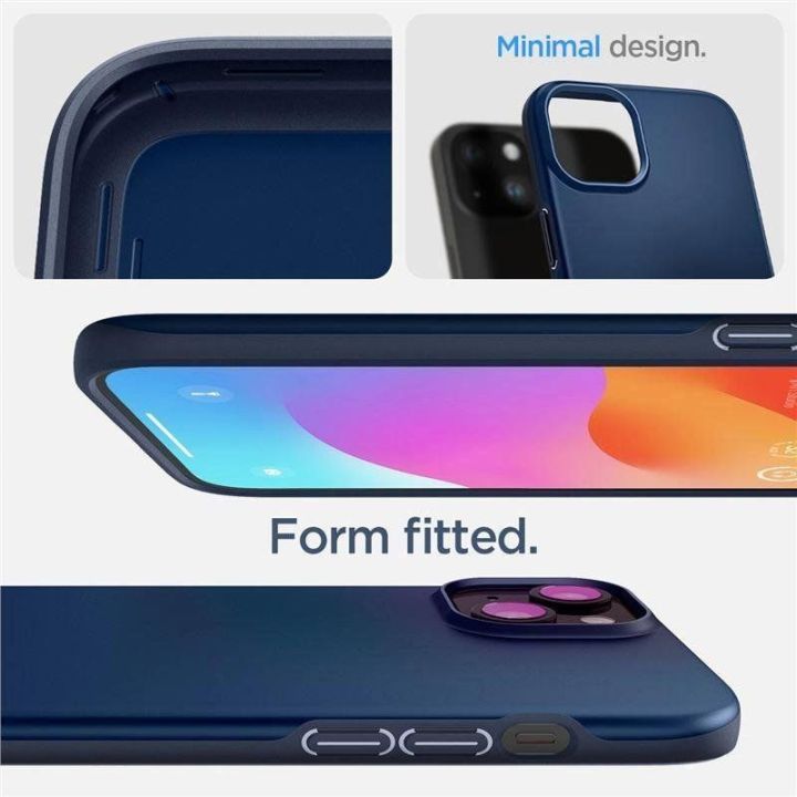 Spigen Thin Fit dėklas iPhone 15 Plus - mėlynas