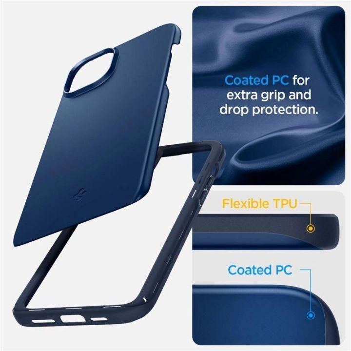 Spigen Thin Fit dėklas iPhone 15 Plus - mėlynas