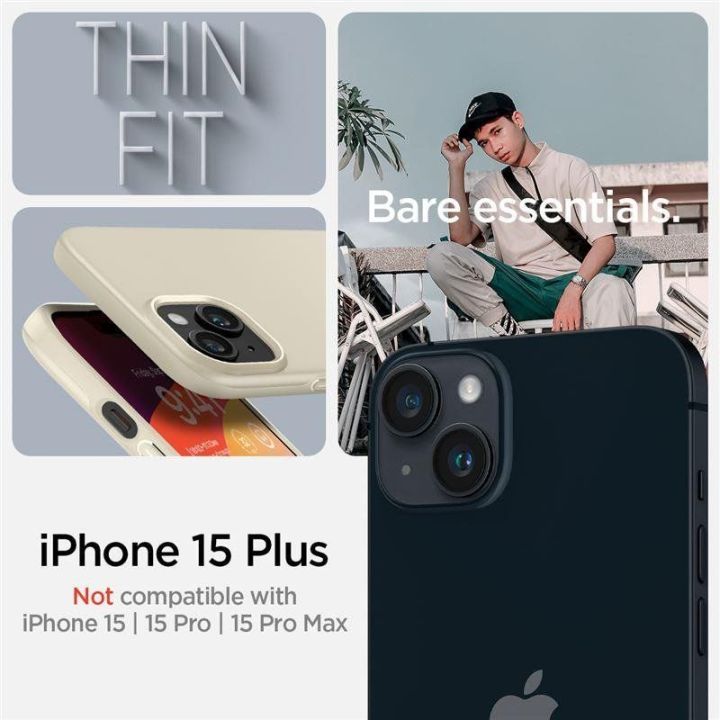 Dėklas Spigen Thin Fit do iPhone 15 Plus - Smėlio spalvos