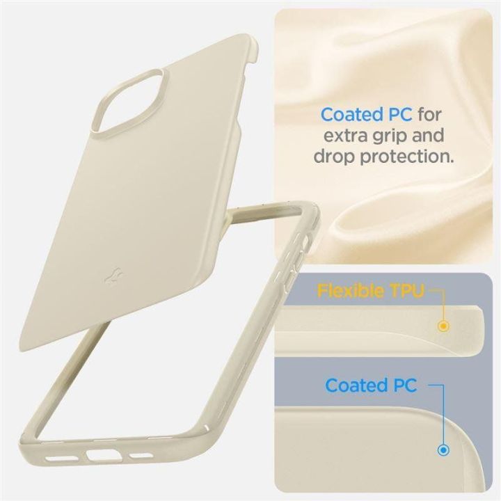 Dėklas Spigen Thin Fit do iPhone 15 Plus - Smėlio spalvos