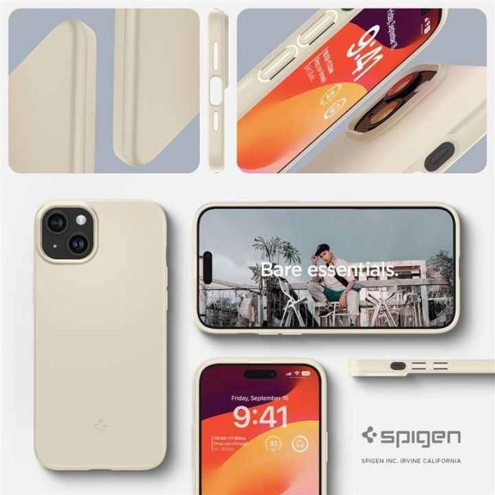 Dėklas Spigen Thin Fit do iPhone 15 Plus - Smėlio spalvos