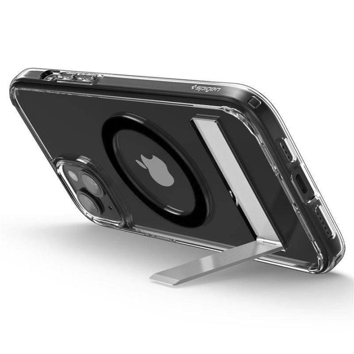 Spigen Ultra Hybrid S MagSafe dėklas su stovu iPhone 15 Plus - juodas