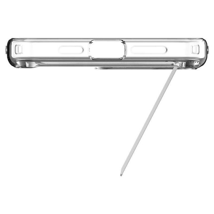 Spigen Ultra Hybrid S MagSafe dėklas su stovu iPhone 15 Pro - skaidrus