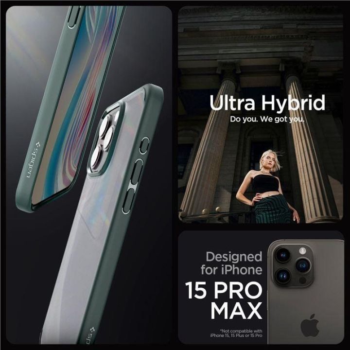 Spigen Ultra Hybrid , šalčio žalia - iPhone 15 Pro Max