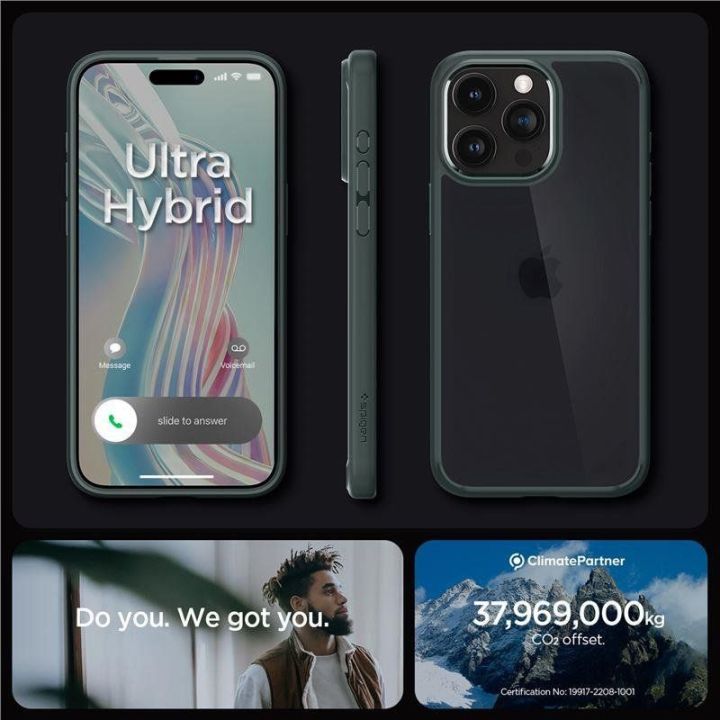 Spigen Ultra Hybrid , šalčio žalia - iPhone 15 Pro Max