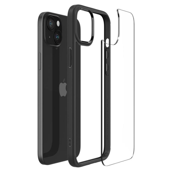 SPIGEN ULTRA HIBRIDINIS IPHONE 15 MATINĖS JUODOS SPALVOS