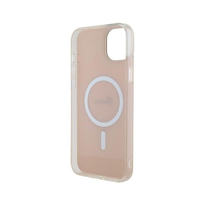 Guess IML Iridescent MagSafe dėklas iPhone 15 Plus - rožinis