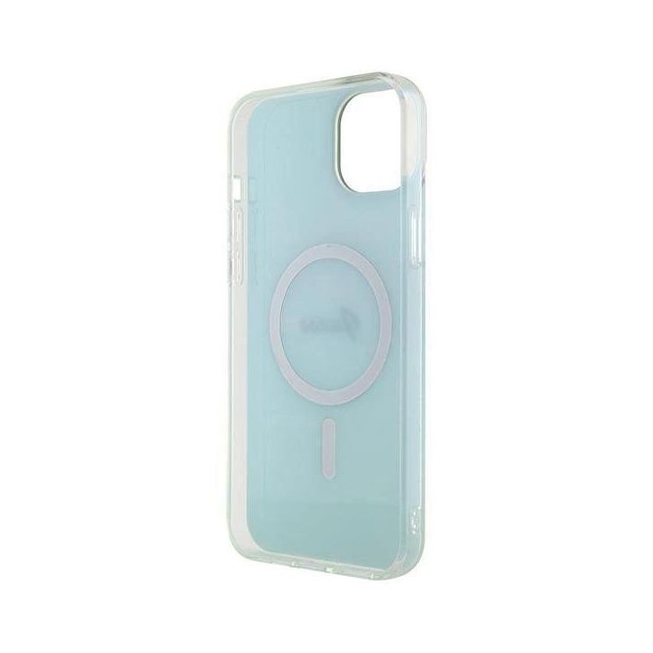 Guess IML Iridescent MagSafe dėklas iPhone 15 Plus - turkusowe