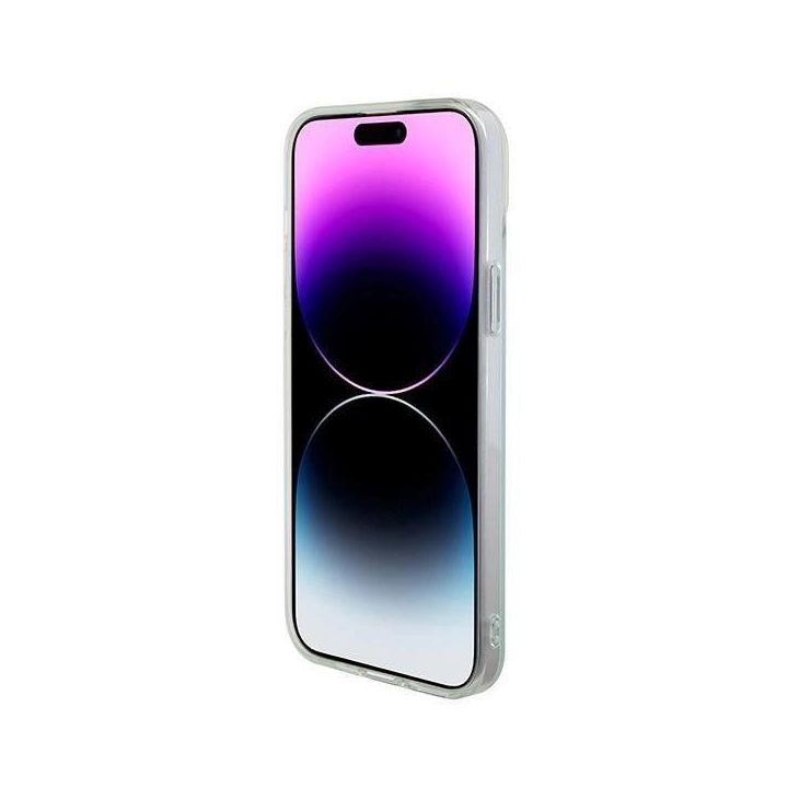 Guess IML Iridescent MagSafe dėklas iPhone 15 Plus - turkusowe