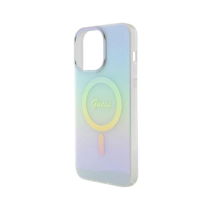 Įrankis Guess IML Iridescent MagSafe do iPhone 15 Pro Max - turkusowe