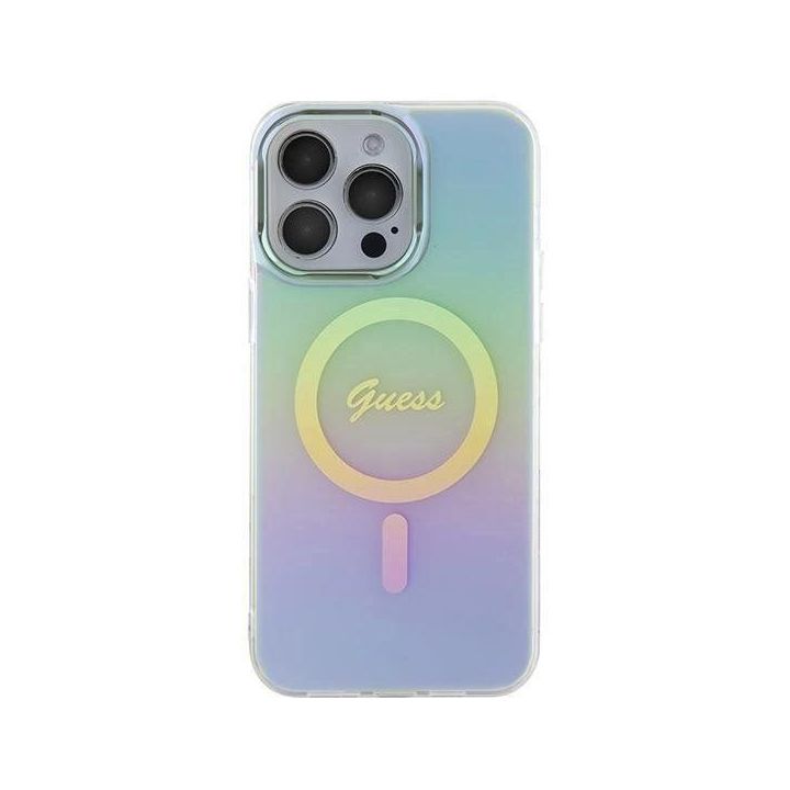 Įrankis Guess IML Iridescent MagSafe do iPhone 15 Pro Max - turkusowe