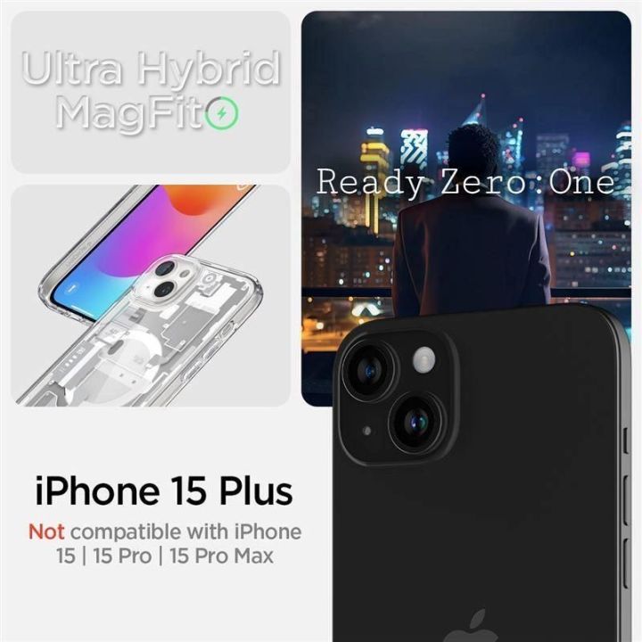 SPIGEN ULTRA HYBRID MAG MAGSAFE IPHONE 15 PLUS ZERO ONE WHITE