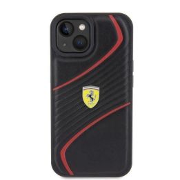 Ferrari Twist metalinis dėklas su logotipu iPhone 15 - juodas