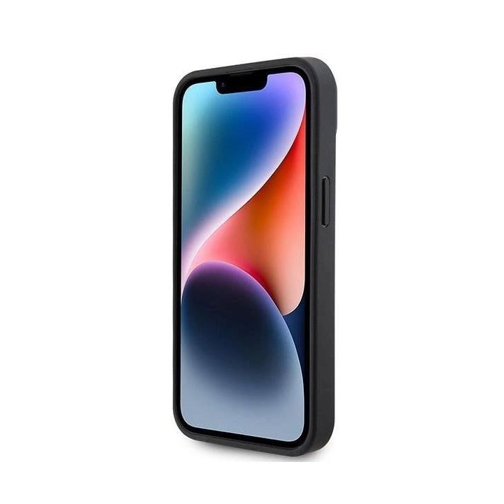 Ferrari Twist metalinis dėklas su logotipu iPhone 15 - juodas