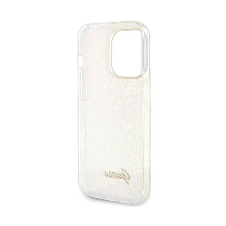 Guess IML Faceted Mirror Disco Iridescent į iPhone 15 Pro - rožinės spalvos