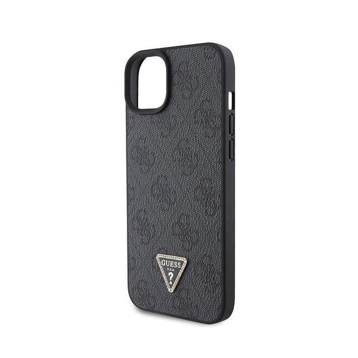 Guess Crossbody 4G metalinis dėklas su logotipu, skirtas iPhone 15 Plus - juodas