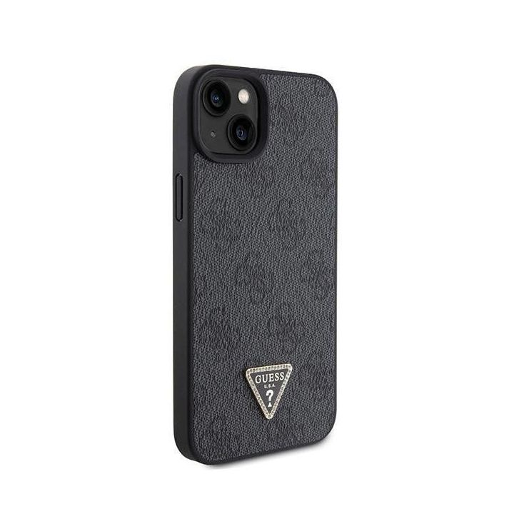 Guess Crossbody 4G metalinis dėklas su logotipu, skirtas iPhone 15 Plus - juodas