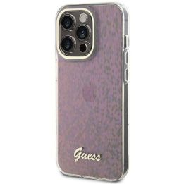 Guess IML Faceted Mirror Disco Iridescent į iPhone 15 Pro Max - rožinės spalvos