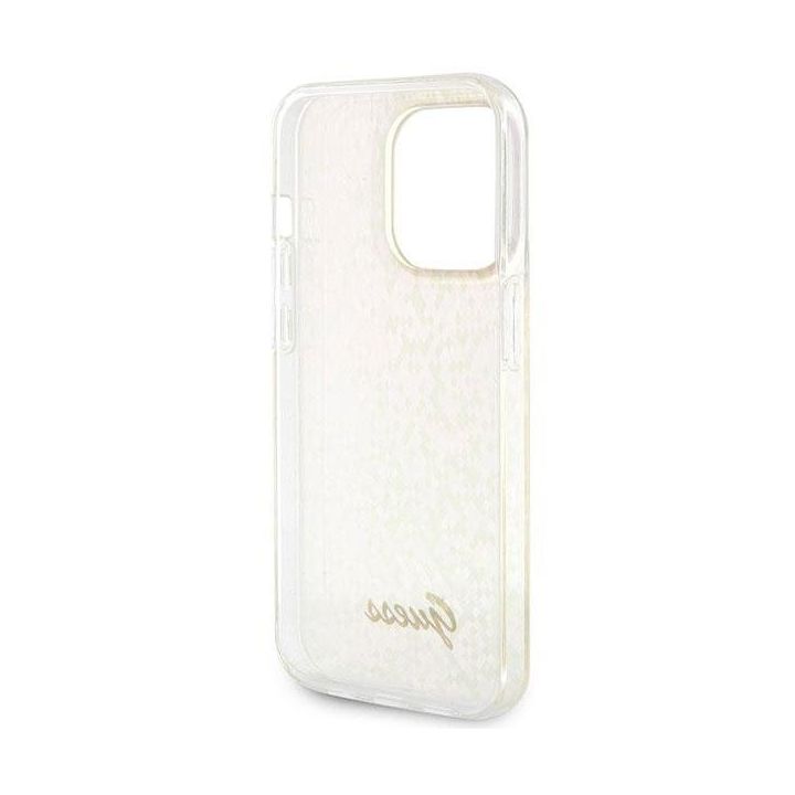 Guess IML Faceted Mirror Disco Iridescent į iPhone 15 Pro Max - rožinės spalvos