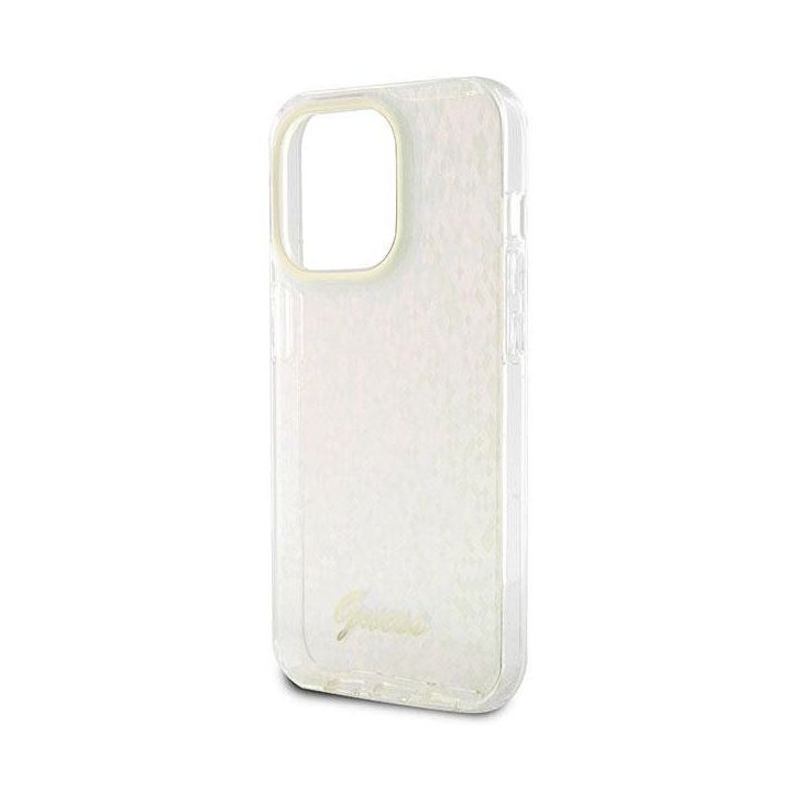 Guess IML Faceted Mirror Disco Iridescent į iPhone 15 Pro Max - rožinės spalvos