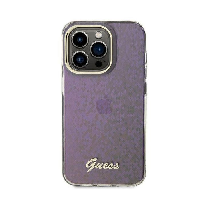 Guess IML Faceted Mirror Disco Iridescent į iPhone 15 Pro Max - rožinės spalvos