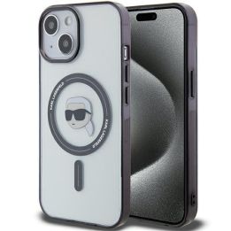 Karl Lagerfeld IML Karl's Head MagSafe dėklas iPhone 15 - skaidrus