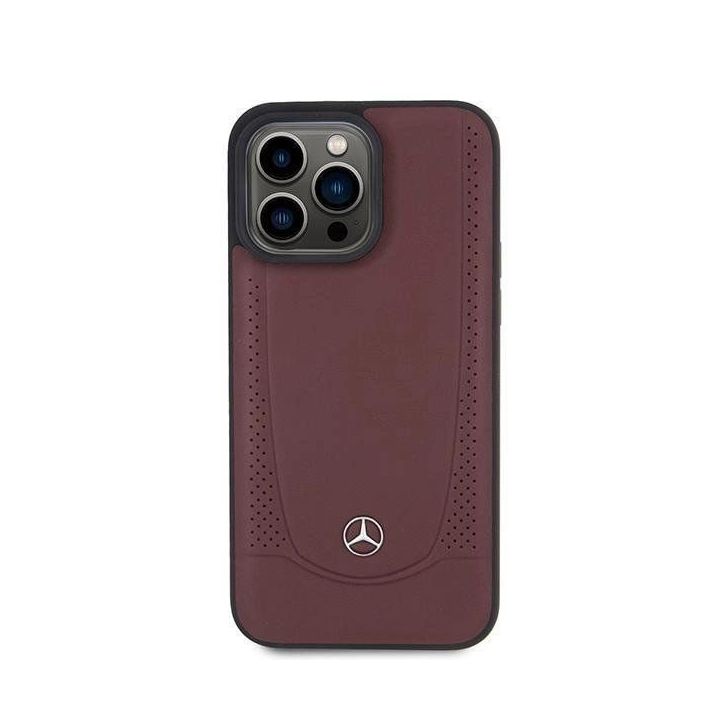 Mercedes Leather Urban Bengale dėklas iPhone 15 Pro - raudonas
