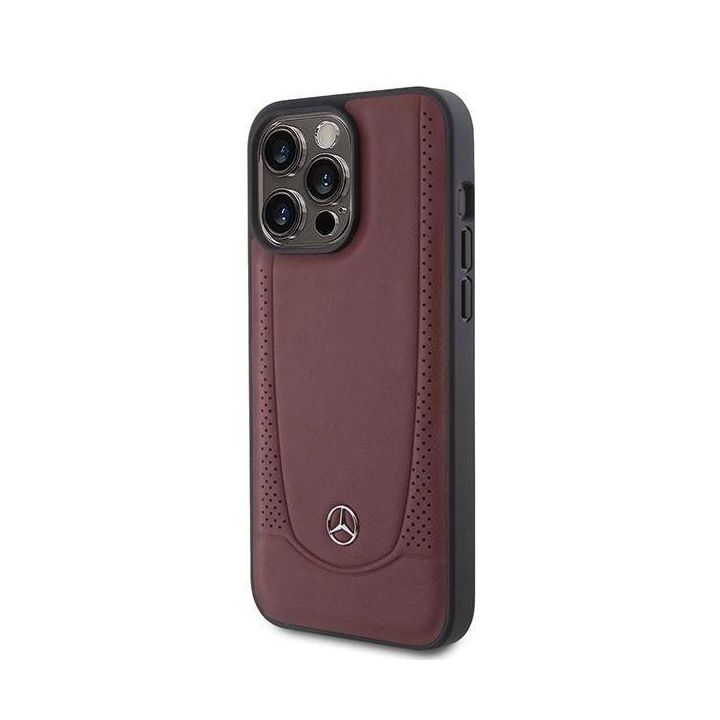 Mercedes Leather Urban Bengale dėklas iPhone 15 Pro - raudonas