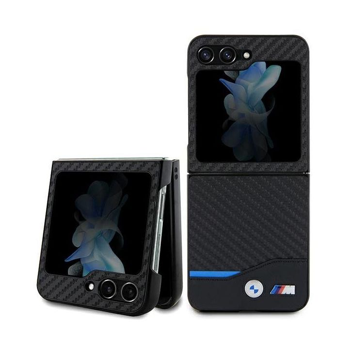 BMW odinis anglies dvideginio dėklas Samsung Galaxy Z Flip 5 - juodas