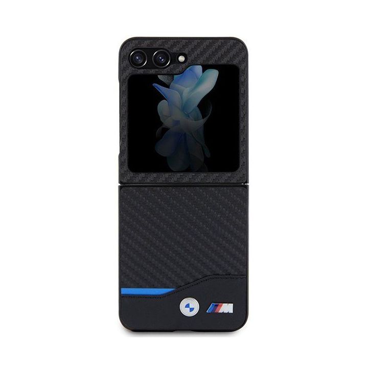 BMW odinis anglies dvideginio dėklas Samsung Galaxy Z Flip 5 - juodas