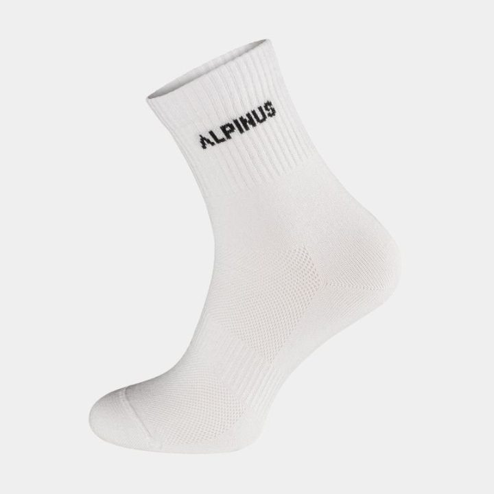 Ilgos medvilninės kojinės Alpinus Alpamayo, 3 poros, baltos