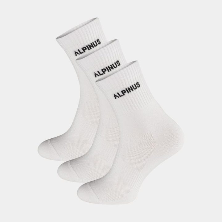 Ilgos medvilninės kojinės Alpinus Alpamayo, 3 poros, baltos