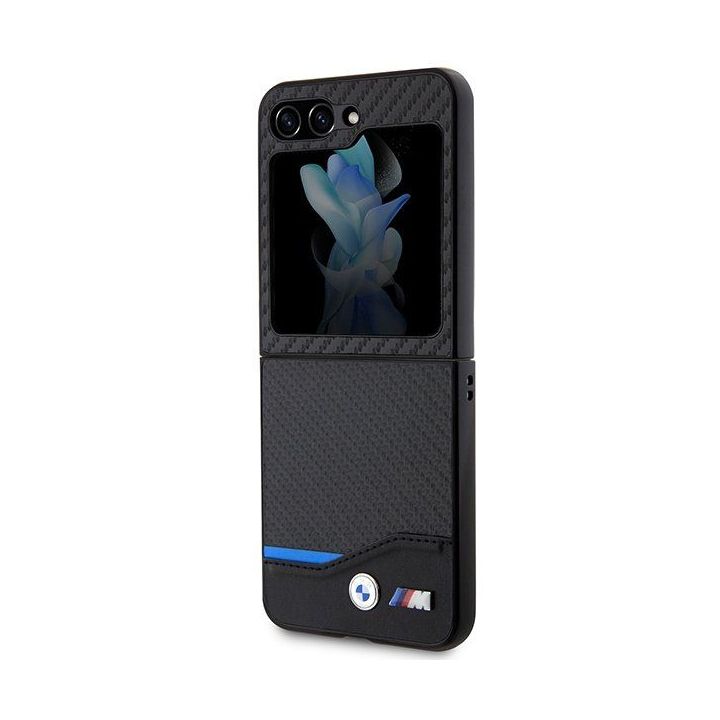 BMW odinis anglies dvideginio dėklas Samsung Galaxy Z Flip 5 - juodas