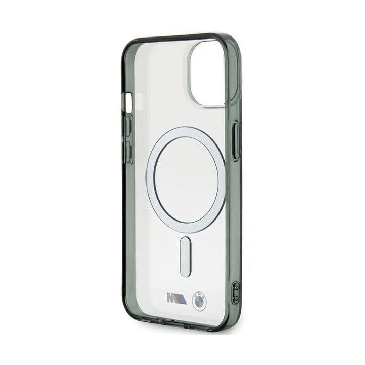 BMW Silver Ring MagSafe dėklas skirtas iPhone 15 – Skaidrus