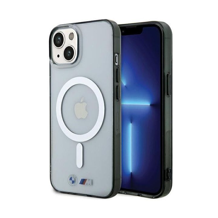 BMW Silver Ring MagSafe dėklas skirtas iPhone 15 – Skaidrus